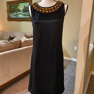 Vera Wang Lavender Label Silk Jewel Collar Dress